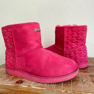 Sold!!! Juicy Couture Hot pink UGG style suede shearling boots